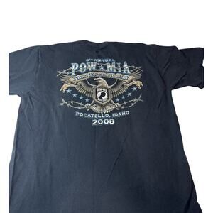 2008 POW MIA Shirt Pocatello Idaho ID Rally Black Size XL Double Sided